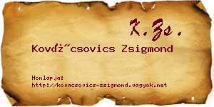 Kovácsovics Zsigmond névjegykártya