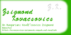 zsigmond kovacsovics business card